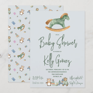Invitation Baby shower de jouets Boho Neutres pour les Chevau