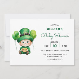 Invitation baby shower de Jour de la Saint Patrick leprechaun