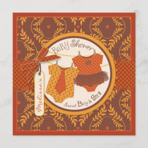 Invitation Baby shower de jumeaux de vigne de tutu et de