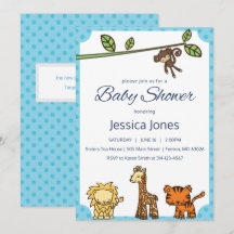 Invitation Baby shower de Jungle Animaux