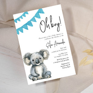 Invitation Baby shower de Koala animal mou de bois