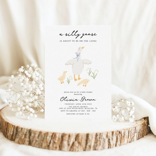 Invitation Baby shower de la boue blanche d'oie (Créateur téléchargé)