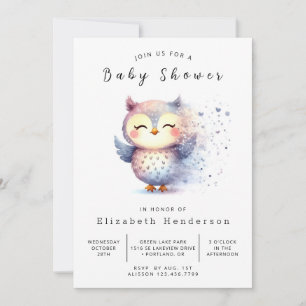 Invitation Baby shower de la chouette de Bohême