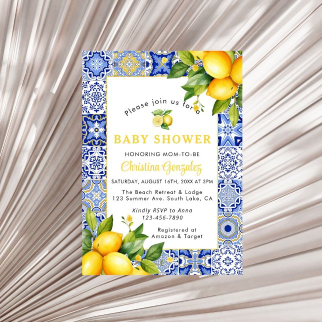 Invitation Baby shower de la côte méditerranéenne d'Amalfi (Créateur téléchargé)