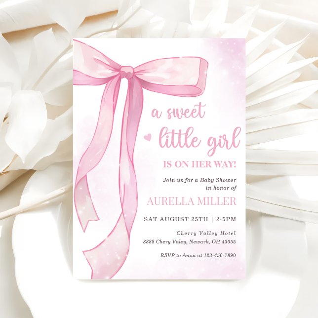 Invitation Baby shower de la cou rose fille (Créateur téléchargé)