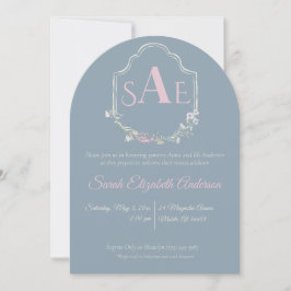 Invitation Baby shower de la crête de Monogram Fleur sauvage 