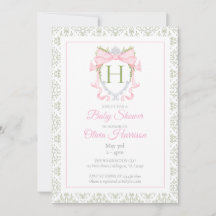 Invitation Baby shower de la crête en aquarelle ro
