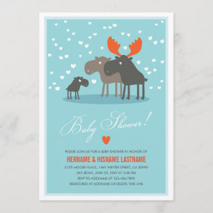 Invitation Baby shower de la famille des cerfs d'h
