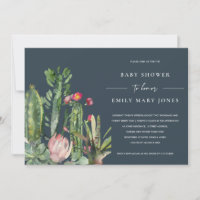 BABY SHOWER DE LA FAUNE DE CACTI DE LA MARINE ROSE