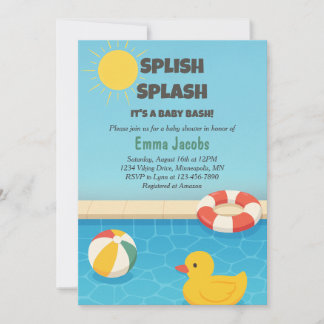 Invitation Baby shower de la fête de la piscine à 