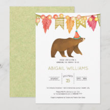 Invitation Baby shower de la fête de l'ours de Woo
