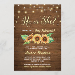 Invitation Baby shower de la fête de révélation de genre