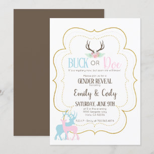 Invitation Baby shower de la fête de révélation de genre Buck