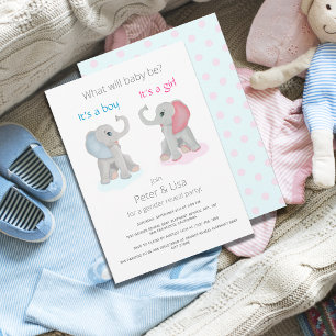 Invitation Baby shower de la fête de révélation de genre Elep