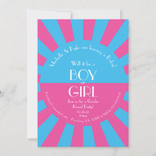 Invitation Baby shower de la fête de révélation de genre rose