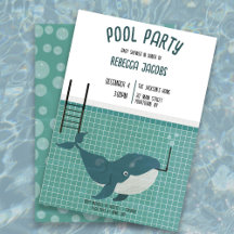 Invitation Baby shower de la fête du pool