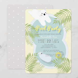 Invitation Baby shower de la fête du pool d'ours p