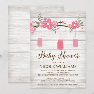 Invitation Baby shower de la fille de la branche de mason ros