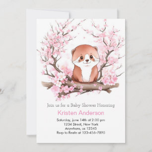 Invitation Baby shower de la fille de la levette rose florale