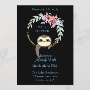 Invitation Baby shower de la fleur de couronne de fentes de f