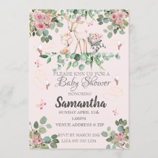 Invitation Baby shower de la forêt