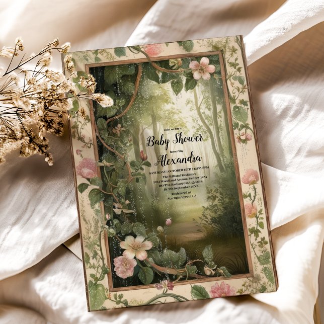 Invitation Baby shower de la Forêt Florale Magique (Créateur téléchargé)