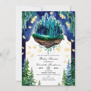 Invitation Baby shower de la forêt lunaire
