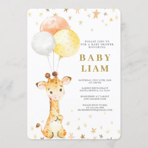 Invitation Baby shower de la Girafe