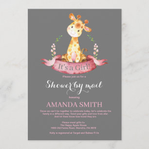 Invitation Baby shower de la Girafe par courrier électronique
