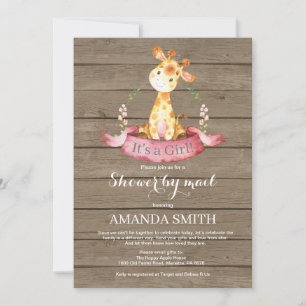 Invitation Baby shower de la Girafe russe par courrier électr