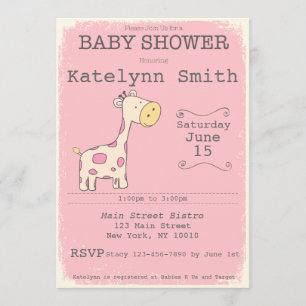 Invitation Baby shower de la Girafe Safari
