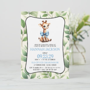 Invitation Baby shower de la Giraffe Bleue