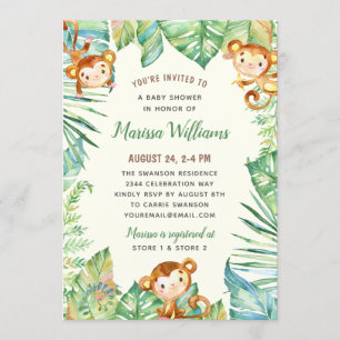Invitation Baby shower de la jungle neutre entre les sexes