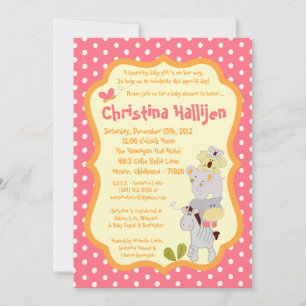 Invitation Baby shower de la jungle tropicale 5x7