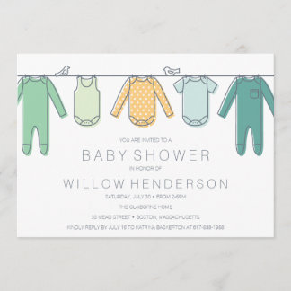 Invitation Baby shower de la ligne