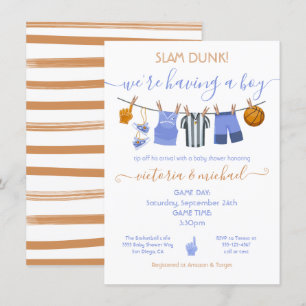 Invitation Baby shower de la ligne de basket-ball