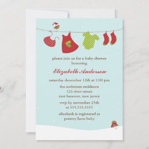 Invitation Baby shower de la ligne de vêtements d'hiver