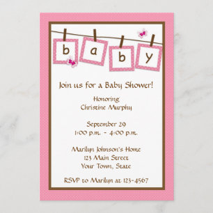 Invitation Baby shower de la ligne de vêtements po