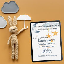 Invitation baby shower de la lune et des étoiles