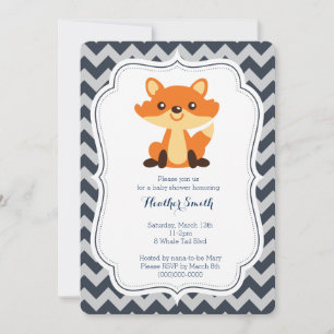 Invitation Baby shower de la Marine Grey Fox
