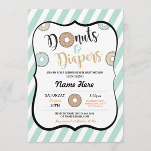 Invitation Baby shower de la menthe Donuts and Dia
