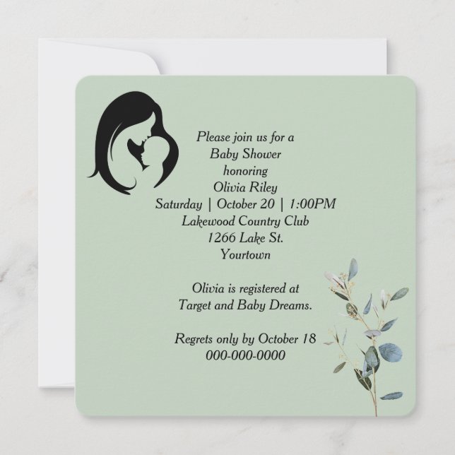 Invitation Baby shower de la mère et de l'enfant (Devant)