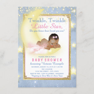 Invitation Baby shower de la petite étoile Girl Twinkle Twink