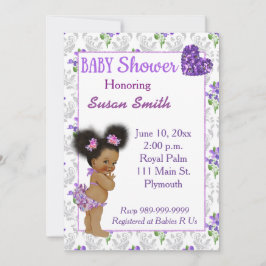 Invitation Baby shower de la petite fille afro-américaine