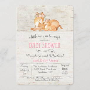 Invitation Baby shower de la petite fille de Birch