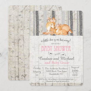 Invitation Baby shower de la petite fille de Birch