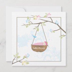 Invitation Baby shower de la petite fille endormie