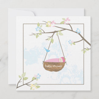 Invitation Baby shower de la petite fille endormie