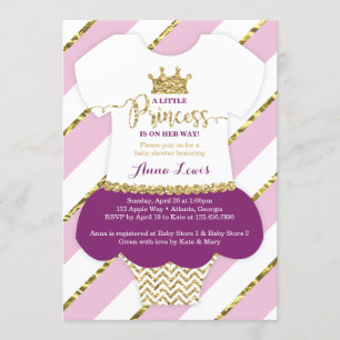 Invitation Baby shower de la petite princesse, Fau