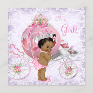 Invitation Baby shower de la princesse ethnique rose et viole